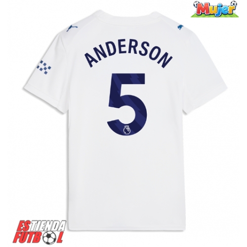 Manchester City Elliot Anderson #5 Tercera Equipación Mujer 2026-27 Manga Corta